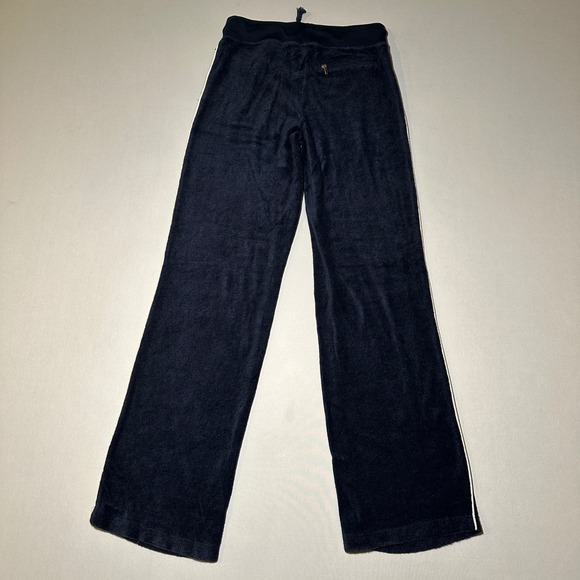 Vintage Y2K Ralph Lauren Golf Velour Track Pants XS Navy Blue‎ Stripe - Picture 10 of 14